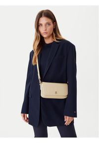 TOMMY HILFIGER - Tommy Hilfiger Torebka Th Icon Conv AW0AW17677 Beżowy. Kolor: beżowy. Materiał: skórzane #1