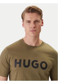 Hugo - HUGO T-Shirt Dulivio 50467556 Khaki Regular Fit. Kolor: brązowy. Materiał: bawełna #2