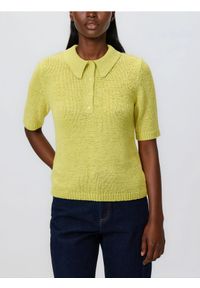 Reserved - Sweter z krótkim rękawem - zielony. Kolor: zielony. Materiał: dzianina. Długość rękawa: krótki rękaw. Długość: krótkie #1