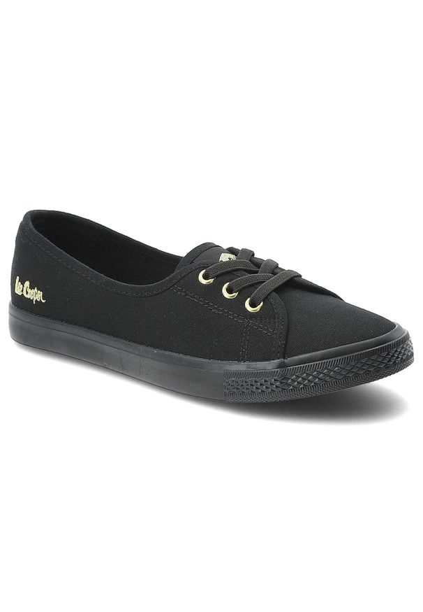 Trampki damskie Lee Cooper, cholewka z materiału tekstylnego elastyczne sznurówki na płaskiej podeszwie, czarne, LCW-26-02-4045L SVL-395. Okazja: na spacer, na co dzień. Zapięcie: sznurówki. Kolor: czarny. Materiał: materiał. Szerokość cholewki: normalna. Obcas: na płaskiej podeszwie. Styl: elegancki, casual