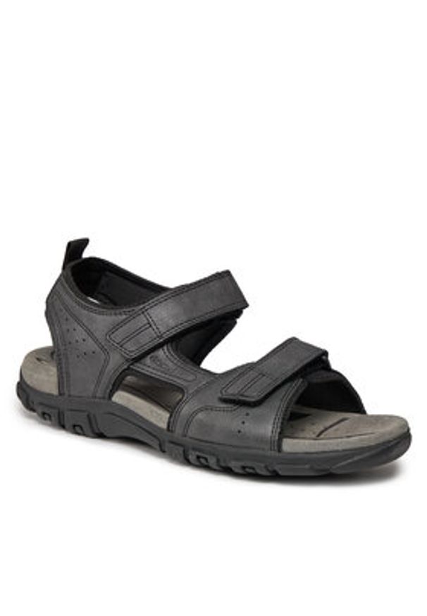 Geox Sandały Uomo Sandal Strada U4524B 000ME C9999 Czarny. Kolor: czarny. Materiał: skóra