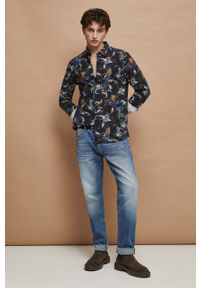 medicine - Medicine koszula męska slim z kołnierzykiem klasycznym. Typ kołnierza: kołnierzyk klasyczny. Materiał: tkanina. Długość rękawa: długi rękaw. Długość: długie. Styl: klasyczny #1