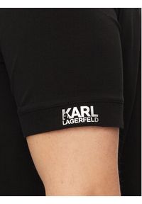 Karl Lagerfeld - KARL LAGERFELD T-Shirt 755024 542221 Czarny Regular Fit. Typ kołnierza: dekolt w karo. Kolor: czarny. Materiał: bawełna #5