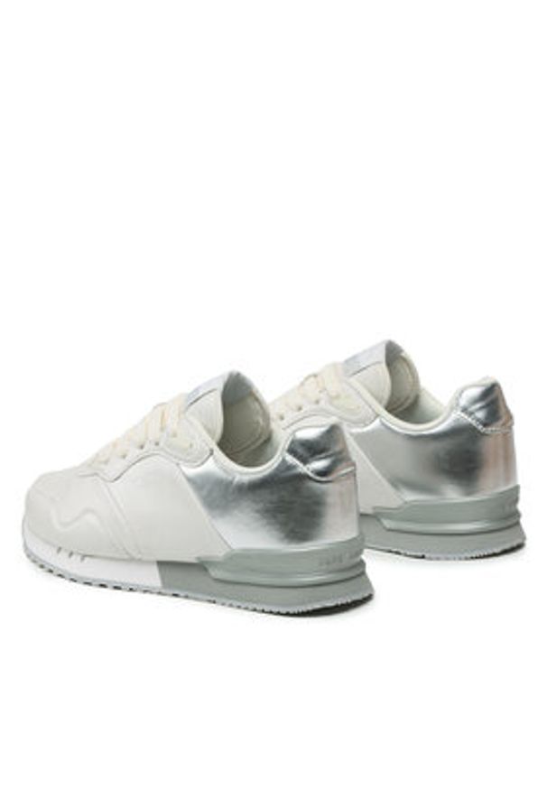 Pepe Jeans Sneakersy London W Part PLS31465 Écru. Materiał: skóra