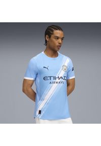 Puma - Męska autentyczna koszulka domowa Manchester City 25/26 PUMA. Kolor: niebieski, wielokolorowy, biały. Wzór: aplikacja, paski. Sport: piłka nożna #2