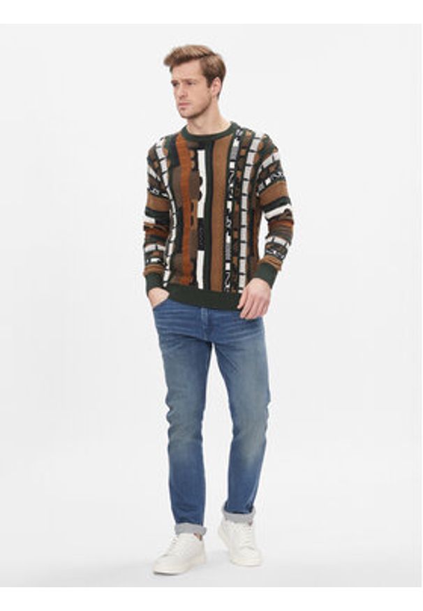 Only & Sons Sweter 22027676 Brązowy Regular Fit. Kolor: brązowy. Materiał: bawełna
