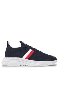 TOMMY HILFIGER - Tommy Hilfiger Sneakersy Modern Runner Knit Stripes Ess FM0FM04798 Granatowy. Kolor: niebieski. Materiał: materiał