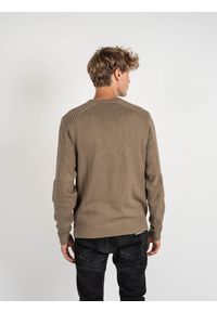 Les Hommes Sweter | LKK122-607U | Motorcycle Jumper | Mężczyzna | Beżowy. Okazja: na co dzień. Kolor: beżowy. Materiał: bawełna. Styl: casual #4