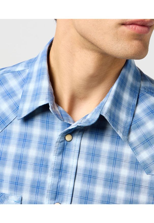 Wrangler - MESKA KOSZULA WRANGLER WESTERN SHIRT BLUE 112362764