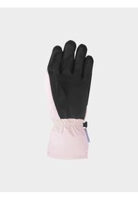 4f - Rękawice narciarskie Thinsulate© damskie - pudrowy róż. Kolor: różowy. Materiał: materiał, syntetyk. Technologia: Thinsulate. Sport: narciarstwo