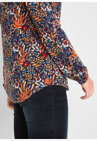 Tunika shirtowa z nadrukiem, długi rękaw bonprix matowy pomarańczowy w kwiaty. Kolor: pomarańczowy. Materiał: materiał, bawełna. Długość rękawa: długi rękaw. Długość: długie. Wzór: nadruk, kwiaty #2