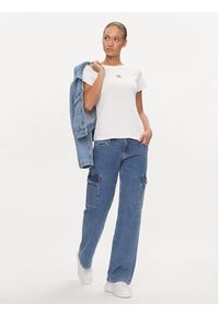 Calvin Klein Jeans T-Shirt J20J223358 Biały Slim Fit. Kolor: biały. Materiał: bawełna #4