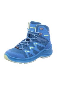 Buty trekkingowe dla dzieci Lowa Innox Pro Mid Gtx. Wysokość cholewki: za kostkę. Zapięcie: sznurówki. Kolor: niebieski. Materiał: syntetyk, tkanina, materiał. Szerokość cholewki: normalna