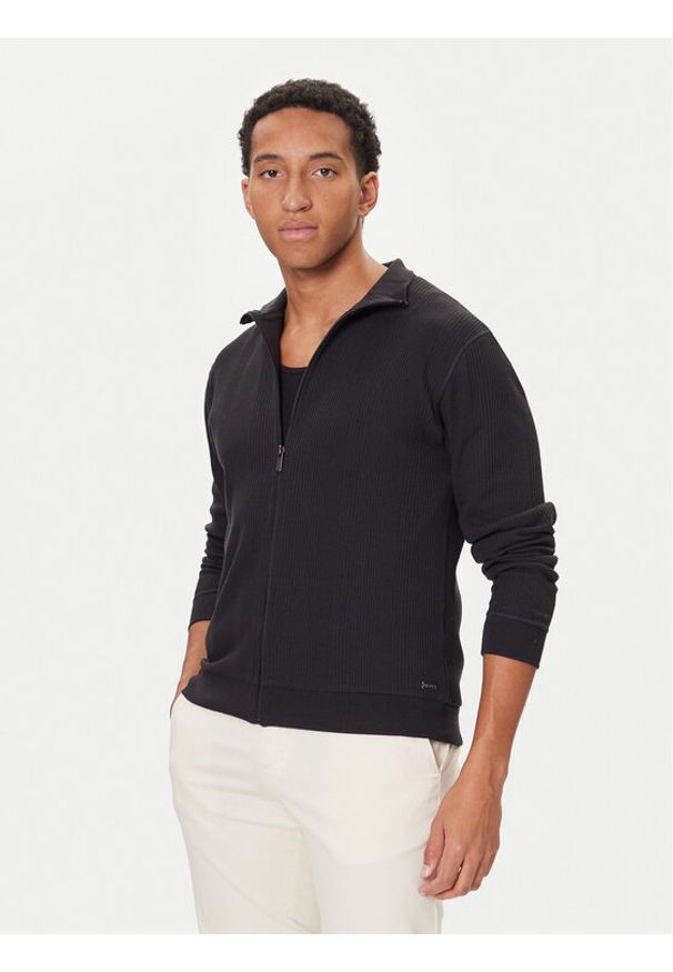 BOSS Bluza Structure 50559332 Czarny Regular Fit. Kolor: czarny. Materiał: syntetyk, bawełna