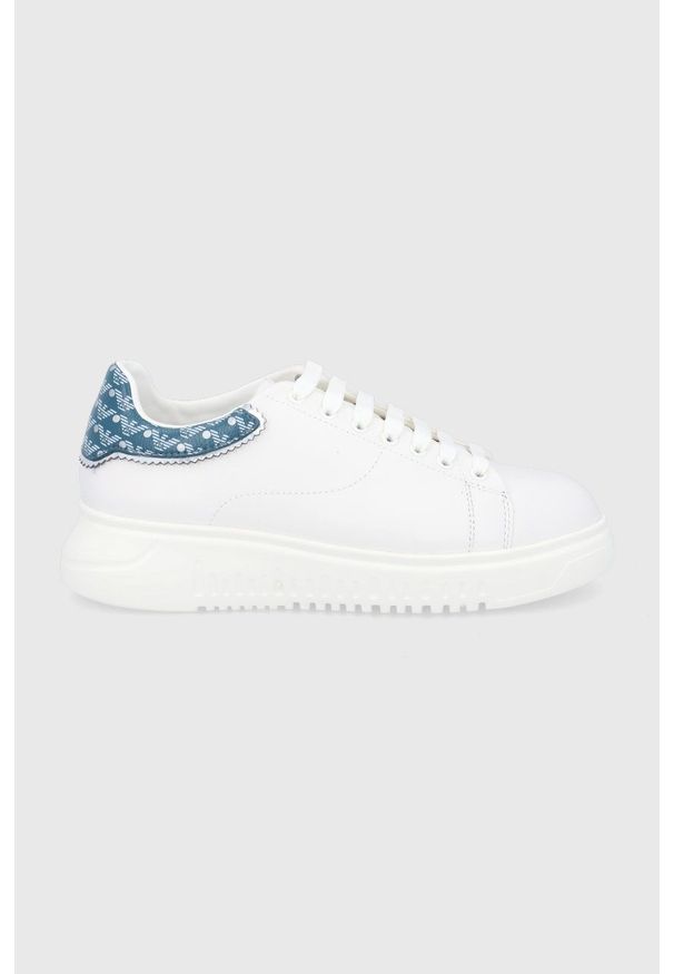 Emporio Armani - Buty. Zapięcie: sznurówki. Kolor: biały. Materiał: guma. Obcas: na platformie