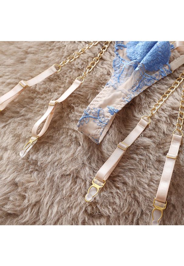 Intica - Komplet bielizny z koronką na wyjątkowe okazje Gritt. Kolor: fioletowy. Materiał: koronka. Wzór: koronka