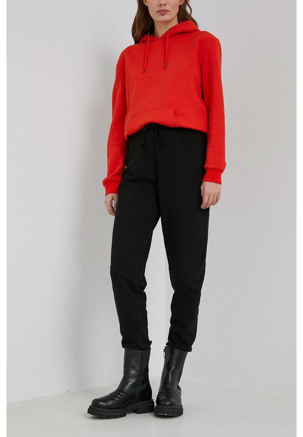 Answear Lab spodnie damskie kolor czarny gładkie. Stan: podwyższony. Kolor: czarny. Materiał: dzianina. Wzór: gładki