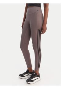 Adidas - adidas Legginsy Optime Workout 3-Stripes KE7530 Szary Slim Fit. Kolor: szary. Materiał: syntetyk #1