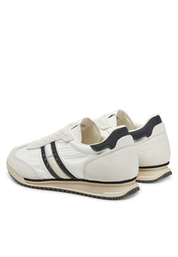 Tommy Jeans Sneakersy Tjm Retro Runner Cleated EM0EM01527 Biały. Kolor: biały. Materiał: zamsz, skóra