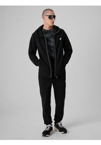 4f - 4F Bluza dresowa regular z kapturem męska - czarna XL. Okazja: na co dzień. Typ kołnierza: kaptur. Kolor: czarny. Materiał: dresówka. Styl: casual, sportowy #2