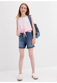 bonprix - Bermudy dżinsowe mid waist. Kolor: niebieski. Sezon: lato #3