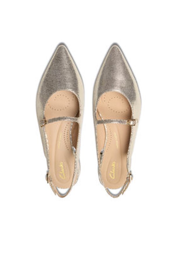 Clarks Sandały Sensa15 Shine 26181315 Złoty. Kolor: złoty. Materiał: skóra