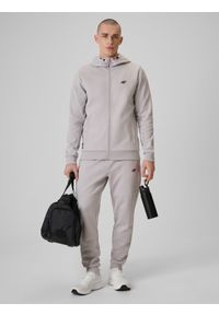 4f - 4F Bluza dresowa regular z kapturem męska - szara XXL. Okazja: na co dzień. Typ kołnierza: kaptur. Kolor: szary. Materiał: dresówka. Styl: casual #2