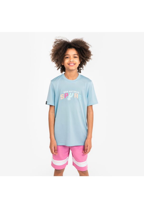 TARMAK - Koszulka do koszykówki dla dzieci Tarmak NBA San Antonio Spurs TS 900. Kolor: niebieski. Materiał: poliester, materiał. Sport: koszykówka