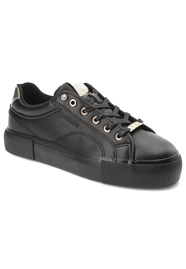 Big-Star - Czarne Sneakersy Big Star Sportowe Obuwie Damskie. Okazja: na co dzień. Kolor: czarny. Materiał: skóra ekologiczna