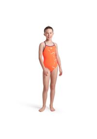 Arena - Strój kąpielowy dziewczęcy Star Graphic Swimsuit Lightdrop Back. Kolor: pomarańczowy