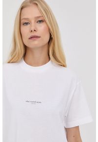 Young Poets Society t-shirt bawełniany kolor biały. Kolor: biały. Materiał: bawełna. Długość rękawa: krótki rękaw. Długość: krótkie #5