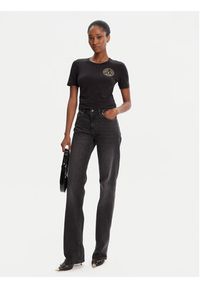 Versace Jeans Couture T-Shirt 79HAHT01 CJ03T Czarny Regular Fit. Kolor: czarny. Materiał: bawełna