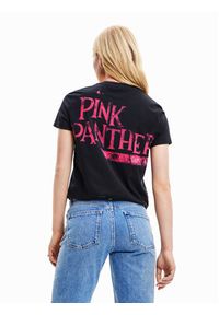 Desigual T-Shirt PINK PANTHER 23SWTK81 Czarny Regular Fit. Kolor: czarny. Materiał: bawełna