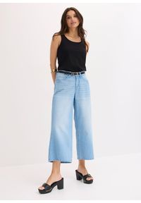 bonprix - Bawełniany tank top. Kolor: czarny. Materiał: bawełna, koronka. Wzór: koronka. Styl: klasyczny #2