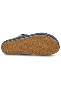 Big-Star - Granatowe Klapki Big Star Modne Buty Na Lato. Okazja: na co dzień, na randkę. Kolor: niebieski. Materiał: skóra ekologiczna, skóra. Wzór: kolorowy. Sezon: lato. Styl: casual, elegancki, wakacyjny #5