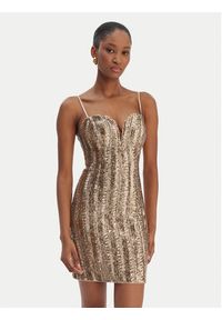 Marciano Guess Sukienka koktajlowa 6RGK00 6357A Złoty Slim Fit. Kolor: złoty. Materiał: syntetyk. Styl: wizytowy #6