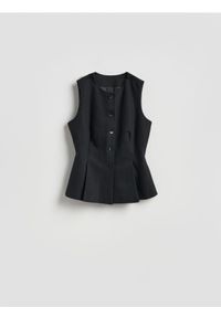 Reserved - Kamizelka - czarny. Kolor: czarny. Materiał: tkanina, bawełna #1