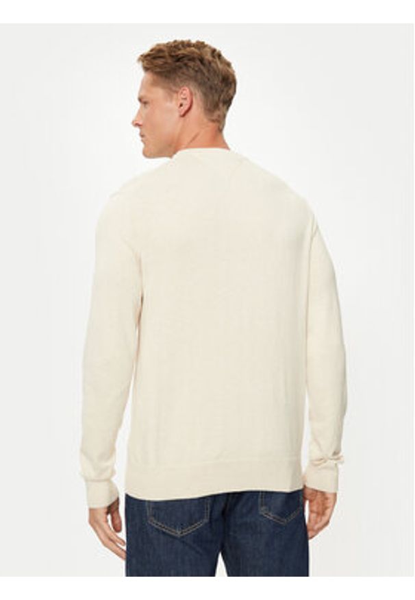 TOMMY HILFIGER - Tommy Hilfiger Sweter MW0MW28046 Écru Regular Fit. Materiał: bawełna