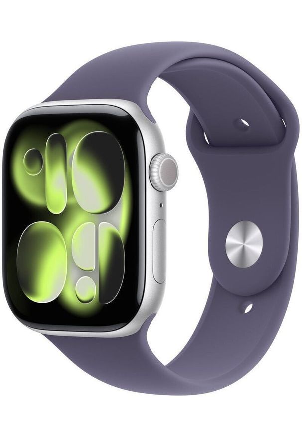 APPLE - Smartwatch Apple Watch 11 GPS 46mm Silver Alu Sport Band M/L Fioletowy (MEVA4LW/A). Rodzaj zegarka: smartwatch. Kolor: fioletowy. Styl: sportowy