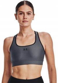 Stanik sportowy damski Under Armour Authentics Mid Padless. Kolor: szary. Sport: fitness