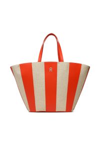 TOMMY HILFIGER - Torebka Tommy Hilfiger Th Travel Beach Tote AW0AW14818 SNX. Kolor: pomarańczowy. Materiał: skórzane #1