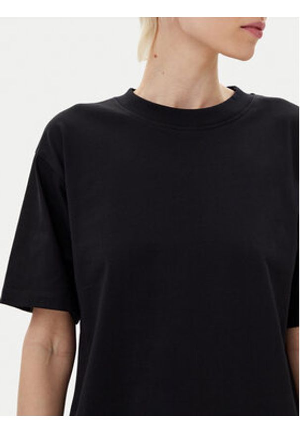 Karl Lagerfeld - KARL LAGERFELD Sukienka codzienna A1W13001 Czarny Regular Fit. Okazja: na co dzień. Typ kołnierza: dekolt w karo. Kolor: czarny. Materiał: bawełna. Typ sukienki: proste. Styl: casual