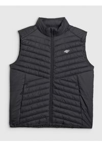 4f - 4F Bezrękawnik z wypełnieniem syntetycznym męski - czarny XL. Kolor: czarny. Materiał: syntetyk. Długość rękawa: bez rękawów. Wzór: jodełka #1