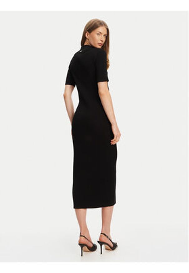 MICHAEL Michael Kors Sukienka dzianinowa MT5832333D Czarny Slim Fit. Kolor: czarny. Materiał: wiskoza