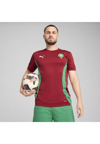 Puma - Męska koszulka przedmeczowa Maroko PUMA Intense Red Archive Green. Kolor: czerwony, zielony, wielokolorowy. Sport: piłka nożna