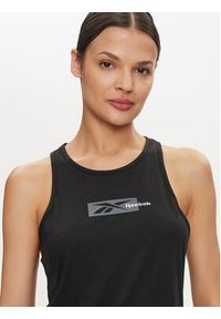 Reebok Top Id Train Sup Graphic Tank 100035755 Czarny Regular Fit. Kolor: czarny. Materiał: wiskoza, syntetyk