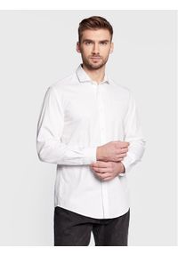 Pepe Jeans Koszula Finbar PM307515 Biały Slim Fit. Kolor: biały. Materiał: bawełna