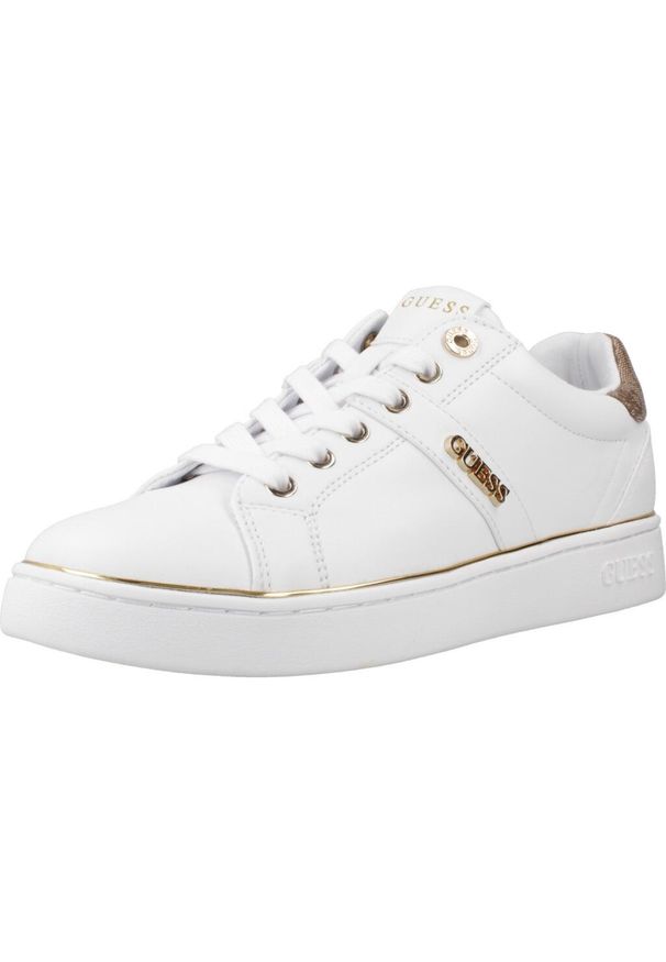 Guess - Kapcie GUESS FLFBTZ ELE12 Biały. Kolor: biały. Materiał: syntetyk, tkanina. Styl: sportowy