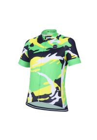 MADANI - Koszulka rowerowa męska madani. Kolor: zielony, wielokolorowy. Wzór: moro #1