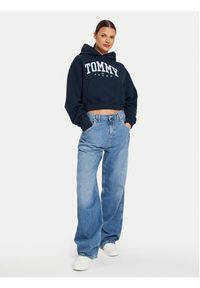 Tommy Jeans Bluza Varsity DW0DW19291 Granatowy Relaxed Fit. Kolor: niebieski. Materiał: bawełna